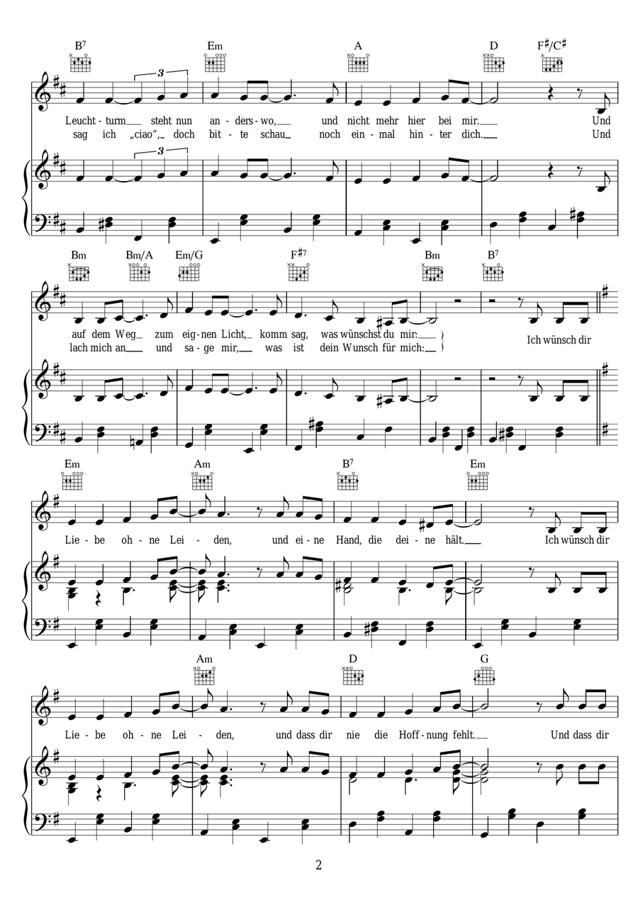 Liebe Ohne Leiden Liebe Ohne Leiden Piano, Vocal scores gallery preview page 2