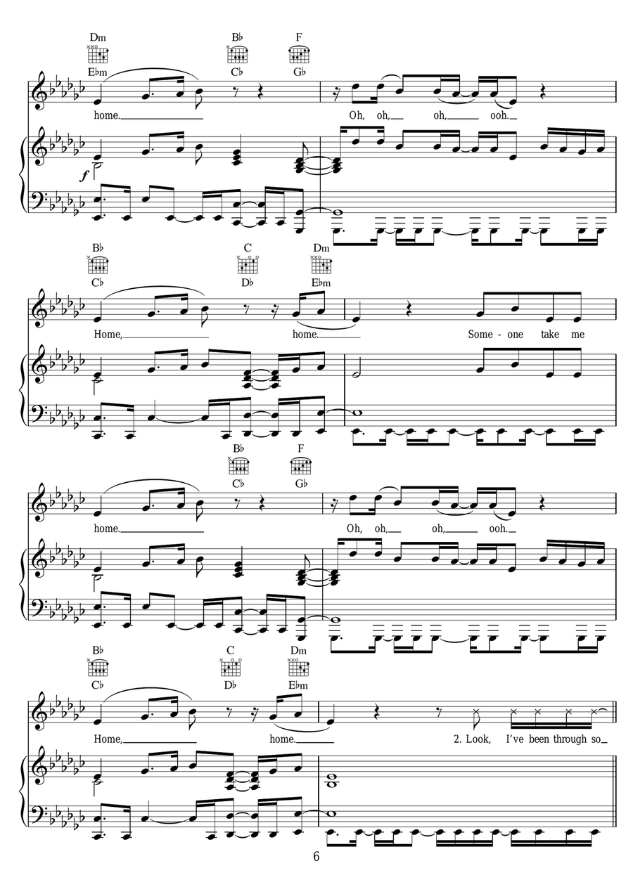 Home (featuring X Ambassadors and Bebe Rexha) Piano, Vocal scores gallery preview page 6