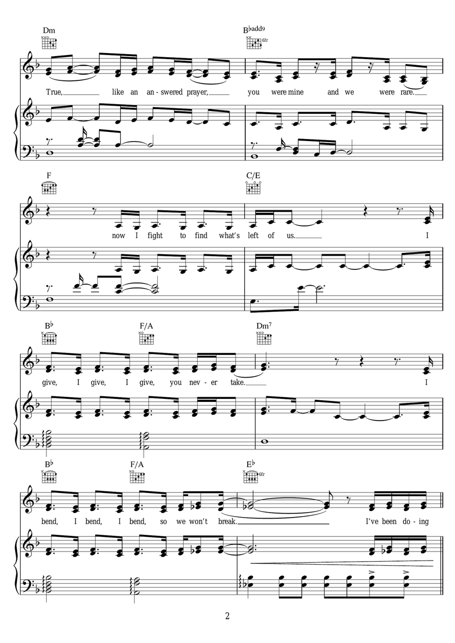 Cartwheels Cartwheels Piano, Vocal scores gallery preview page 2