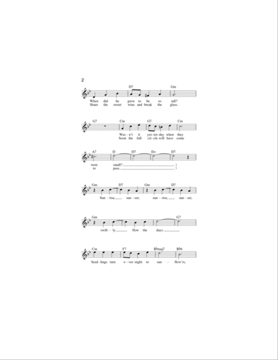Sunrise, Sunset Piano scores gallery preview page 2