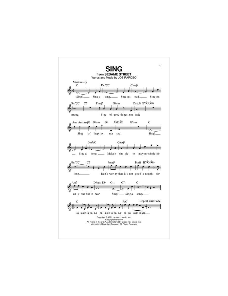 Sing Piano scores gallery preview page 1