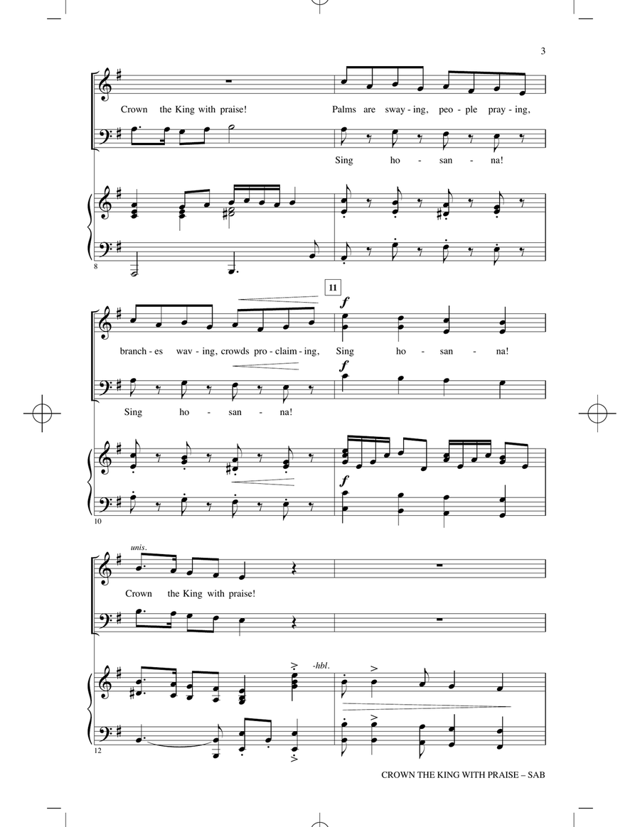 Crown The King With Praise 3-Part scores gallery preview page 2