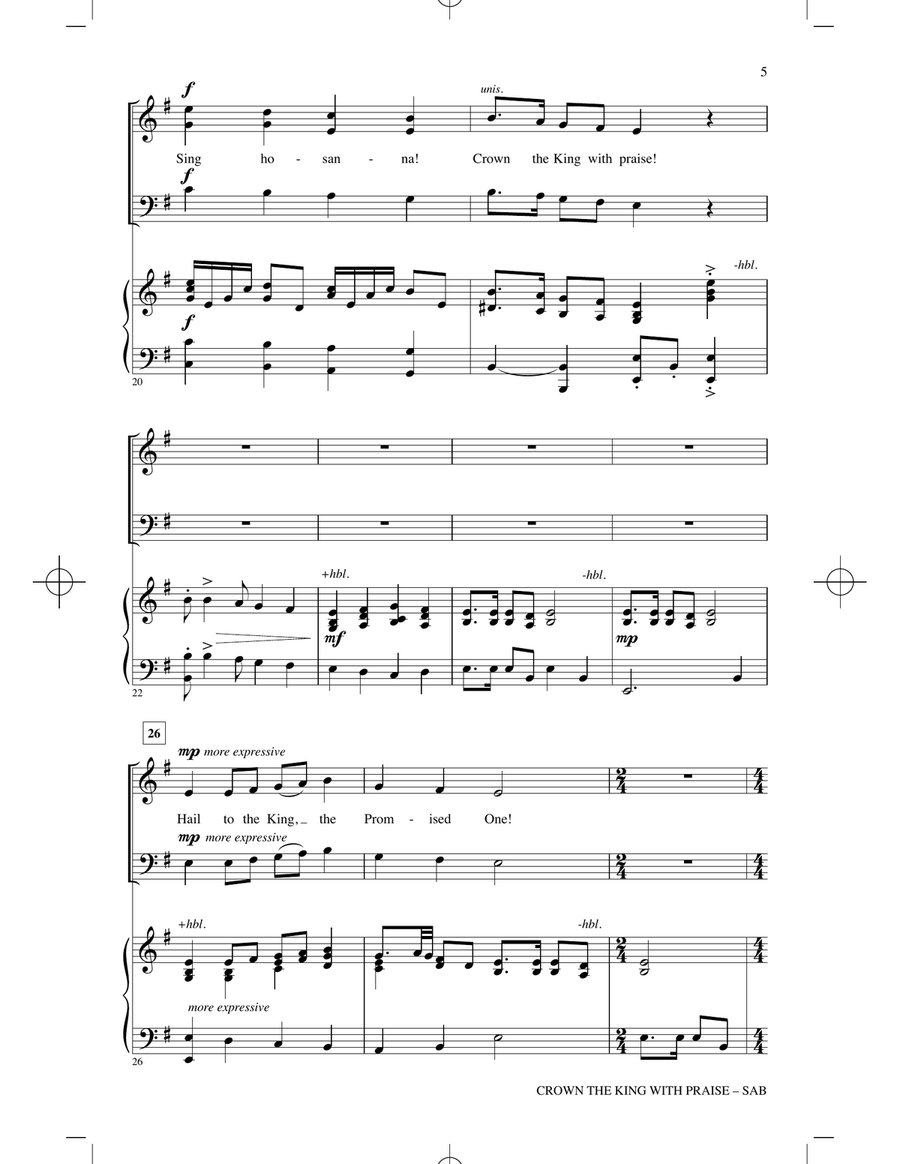 Crown The King With Praise 3-Part scores gallery preview page 4