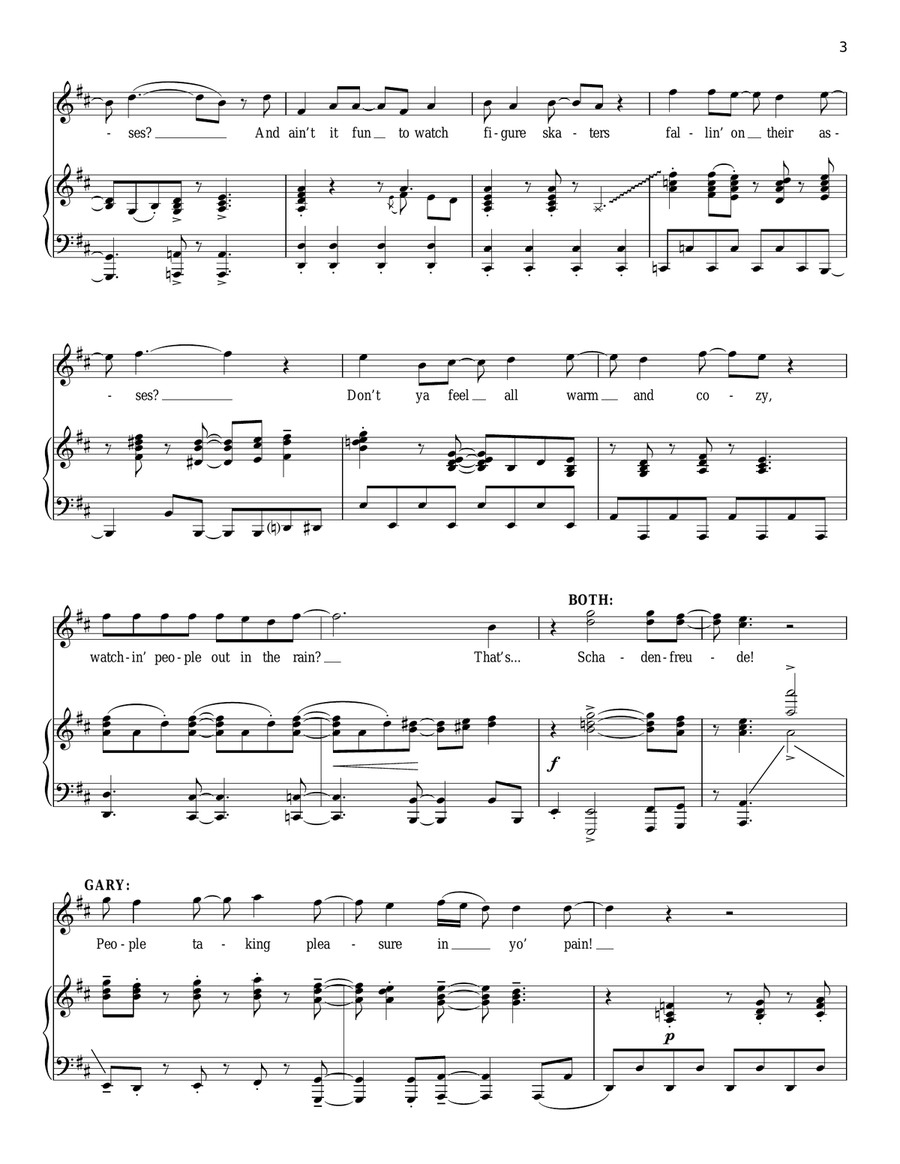 Schadenfreude Schadenfreude Piano, Vocal scores gallery preview page 3