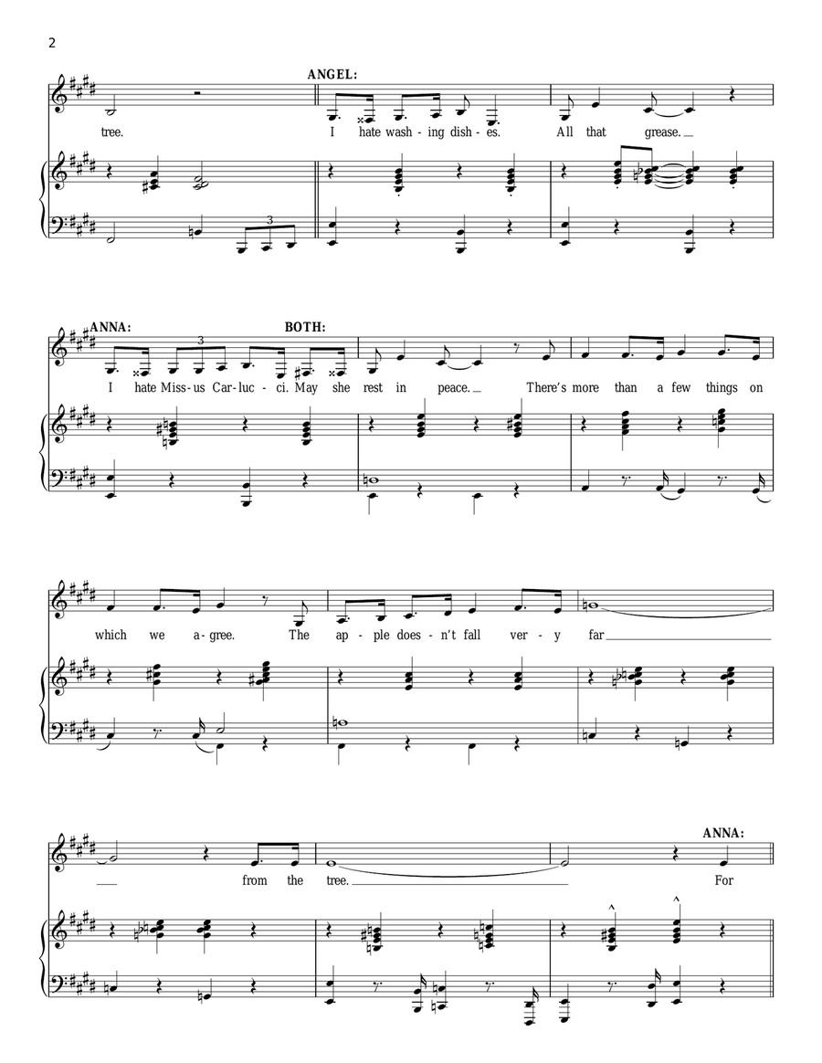 The Apple Doesn't Fall Very Far From The Tree Piano, Vocal scores gallery preview page 2