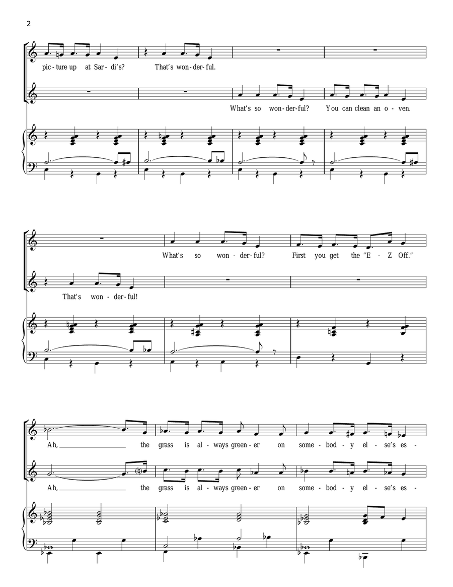 The Grass Is Always Greener (from Woman Of The Year) Piano, Vocal scores gallery preview page 2