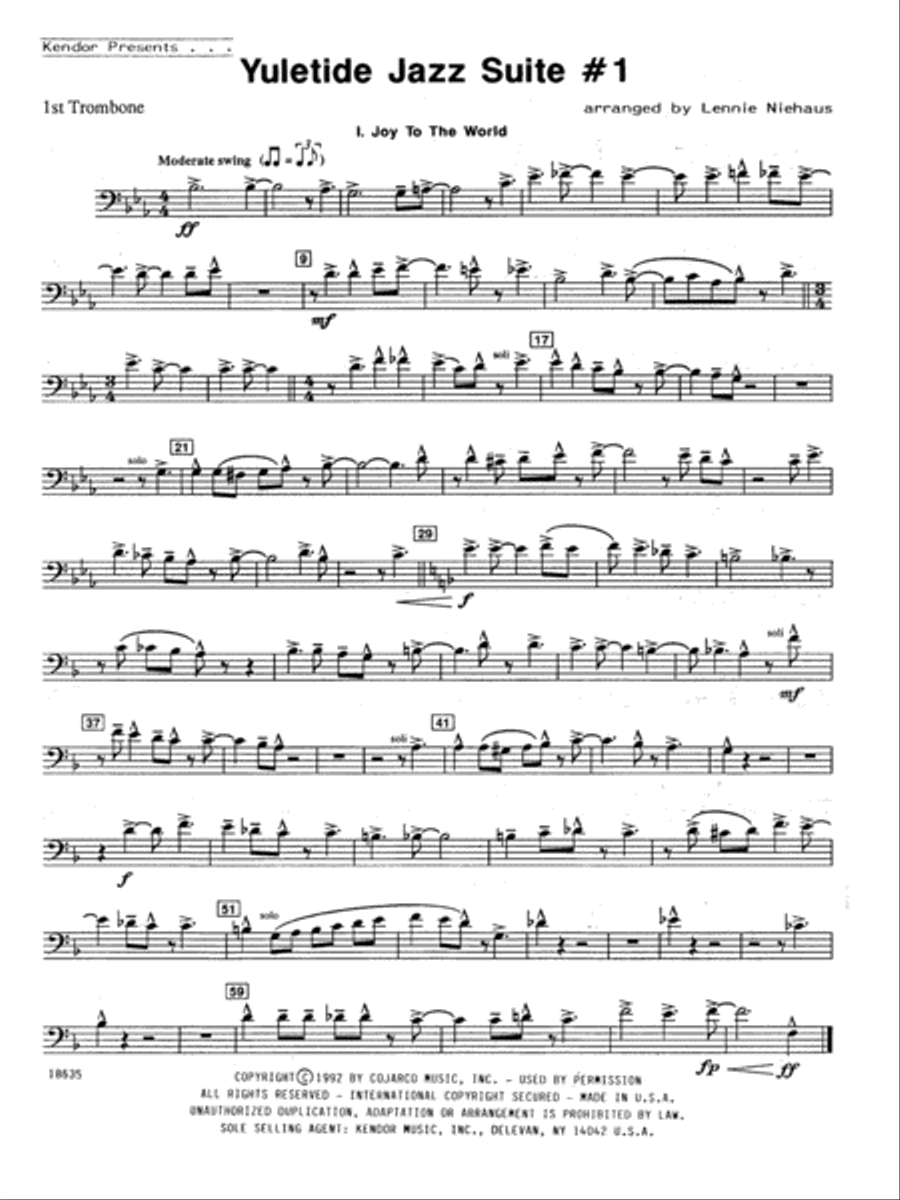 Yuletide Jazz Suite #1 - 1st Trombone Trombone Solo scores gallery preview page 1