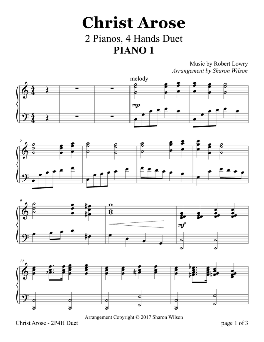 Christ Arose (2 Pianos, 4 Hands Duet) 2 Pianos, 4-Hands scores gallery preview page 3