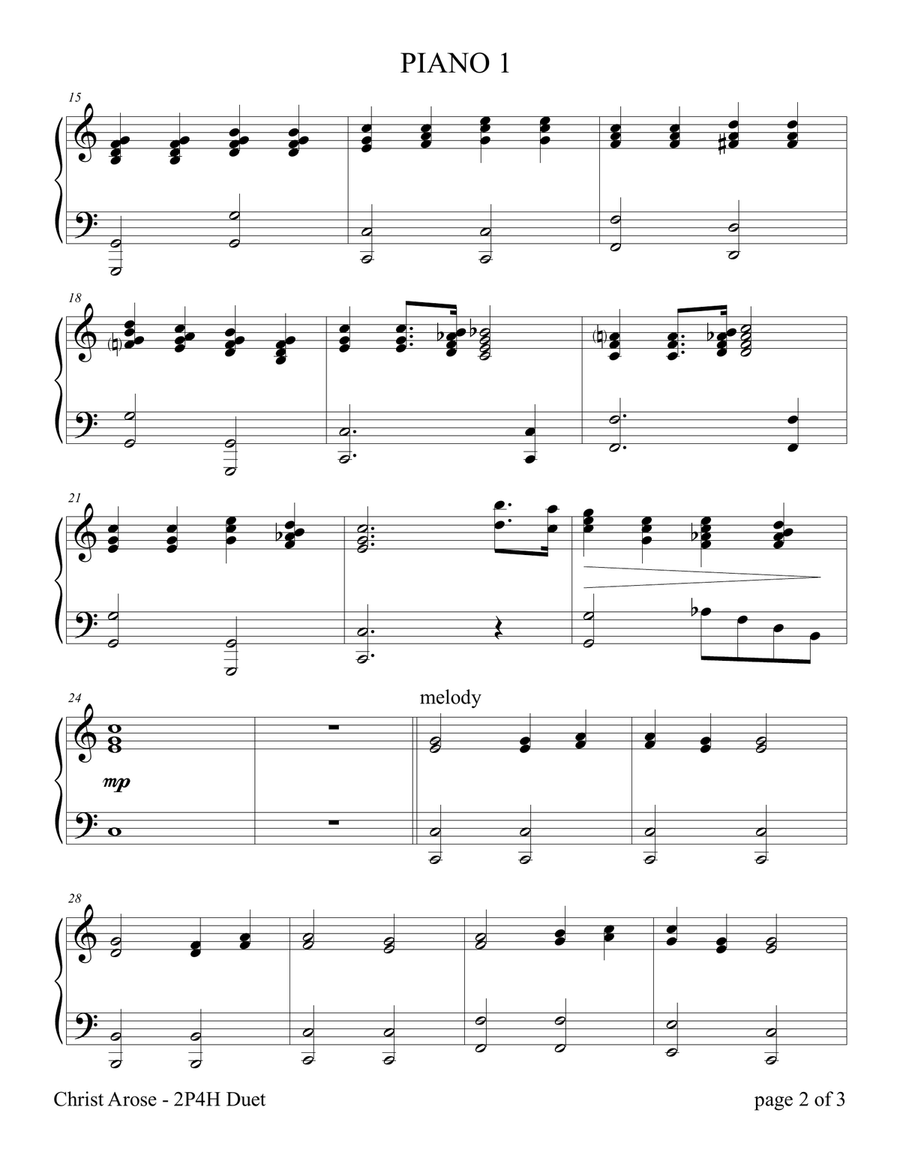 Christ Arose (2 Pianos, 4 Hands Duet) 2 Pianos, 4-Hands scores gallery preview page 4
