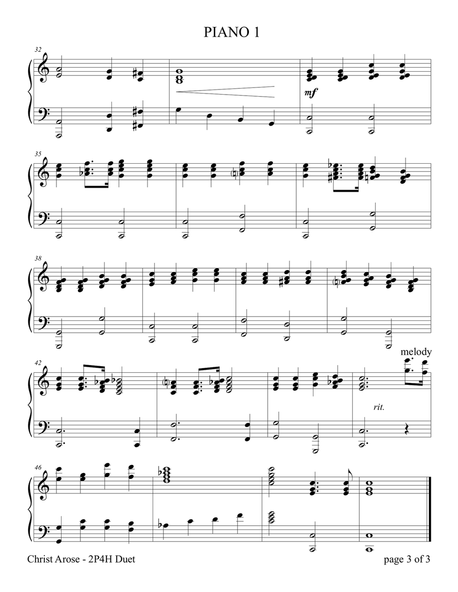 Christ Arose (2 Pianos, 4 Hands Duet) 2 Pianos, 4-Hands scores gallery preview page 5