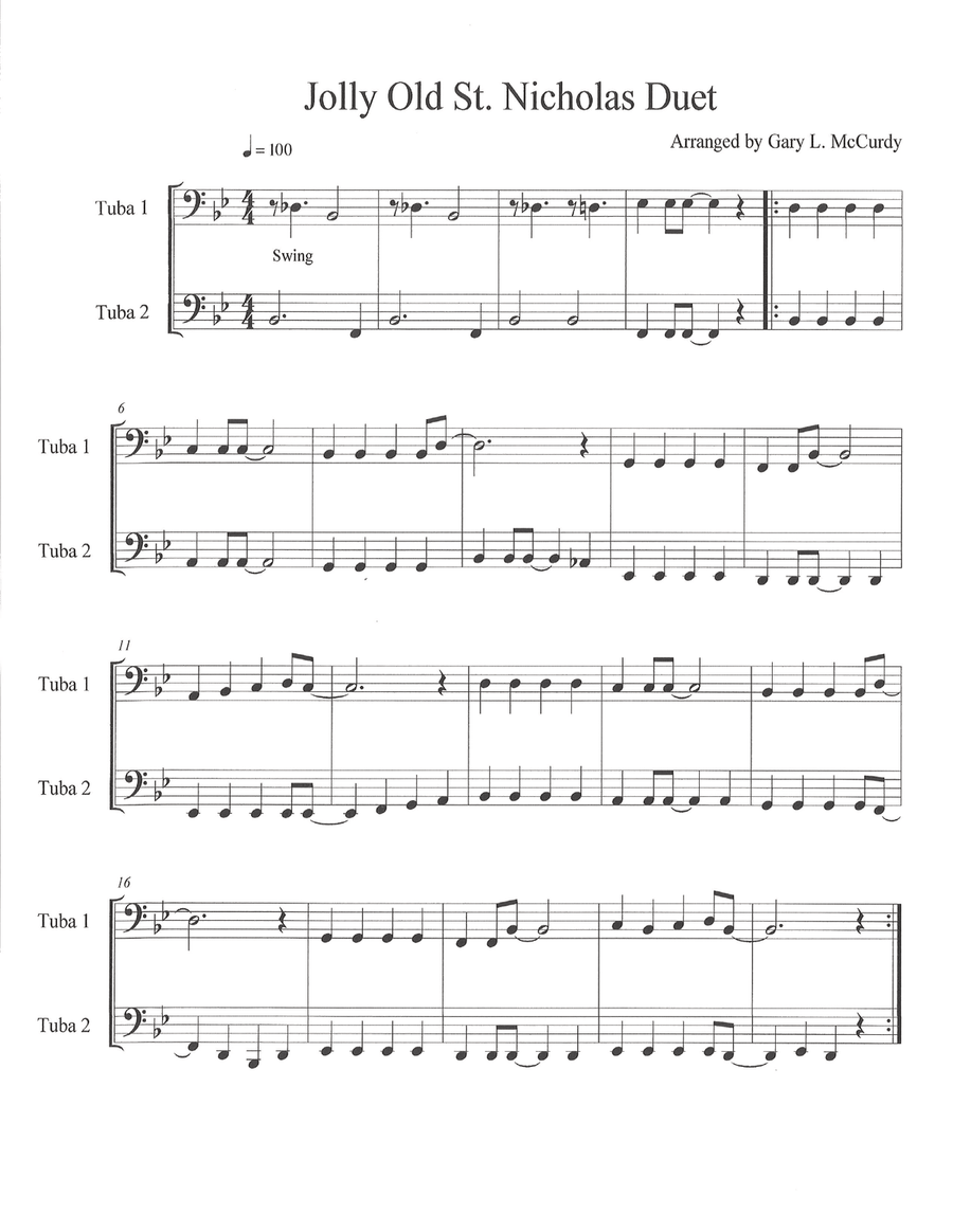 Jolly Ol Saint Nicholas Tuba Duet Brass Duet scores gallery preview page 2