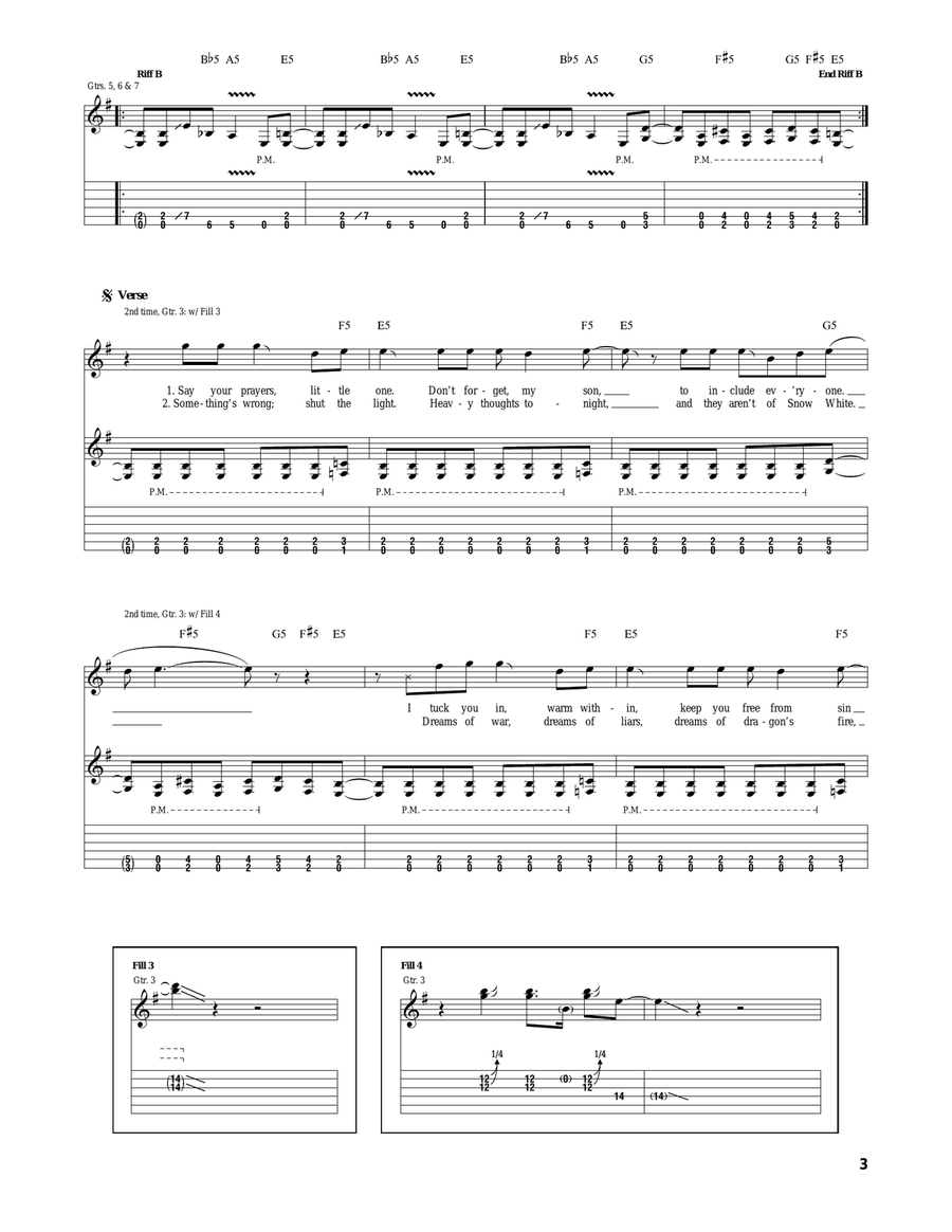 Enter Sandman Enter Sandman Acoustic Guitar scores gallery preview page 3