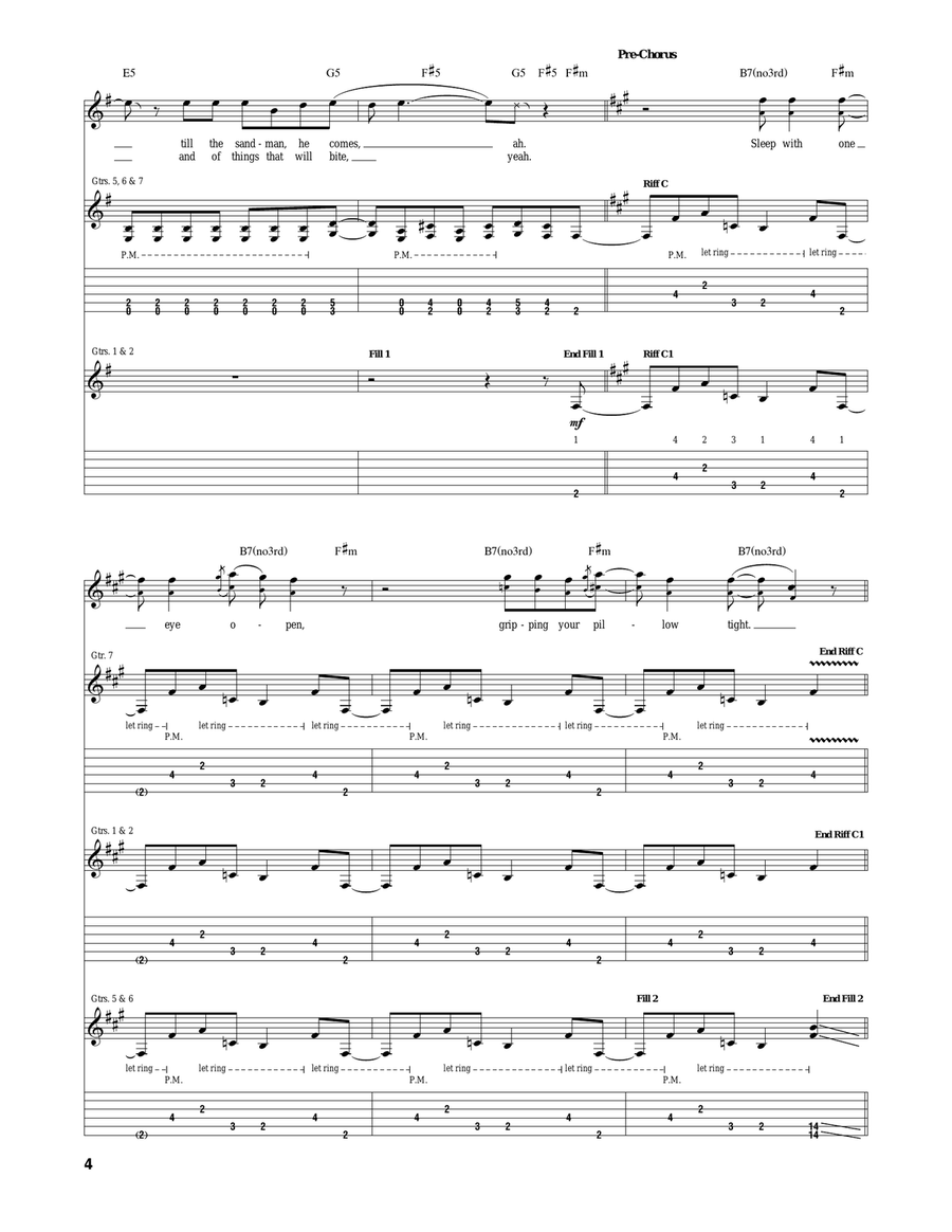 Enter Sandman Enter Sandman Acoustic Guitar scores gallery preview page 4