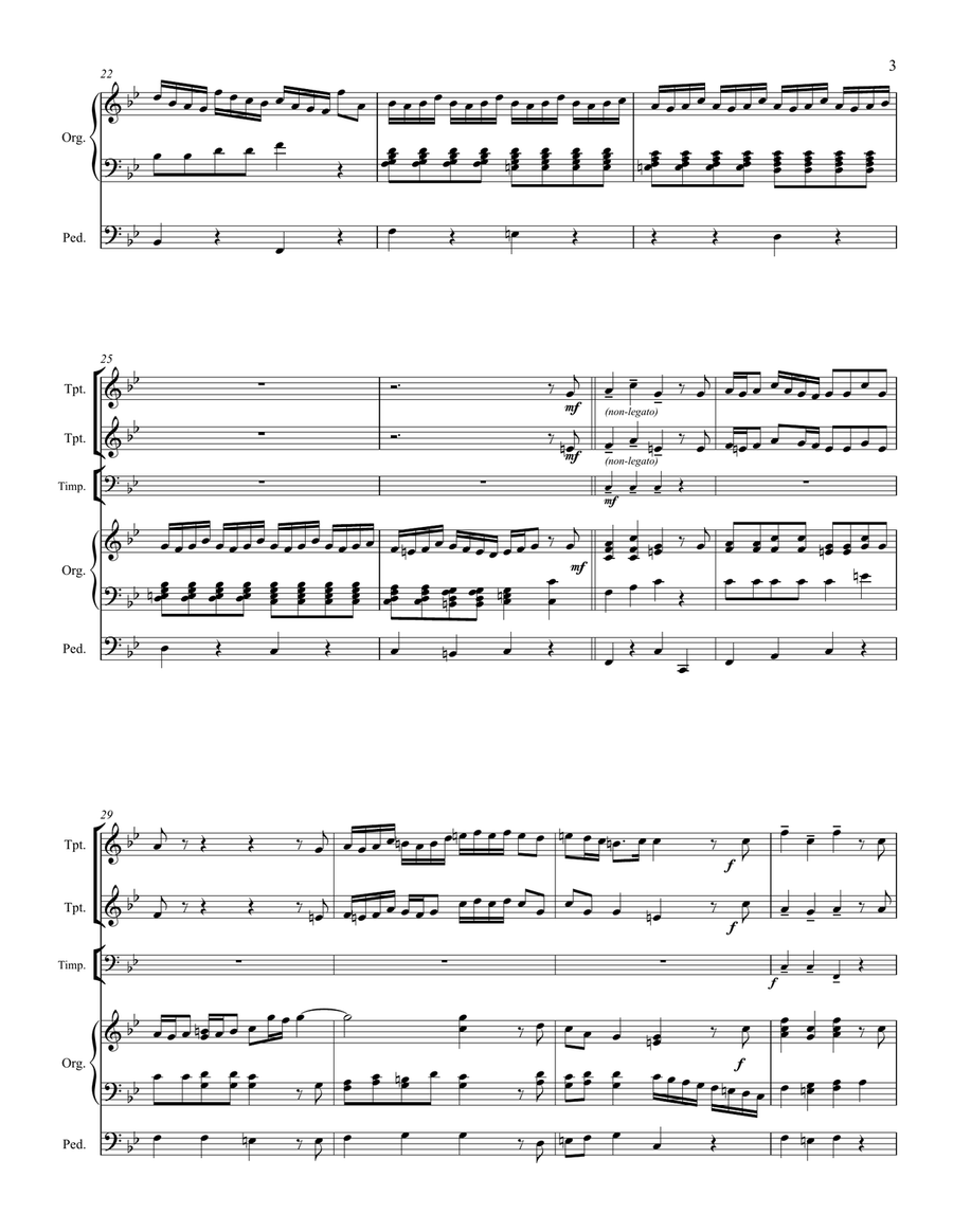 Praise the Lord with Drums and Cymbals – Two Trumpets, Organ and Optional Timpani Small Ensemble scores gallery preview page 4