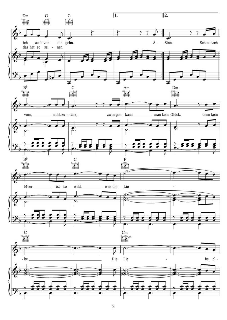 Merci Cherie Merci Cherie Piano, Vocal scores gallery preview page 2