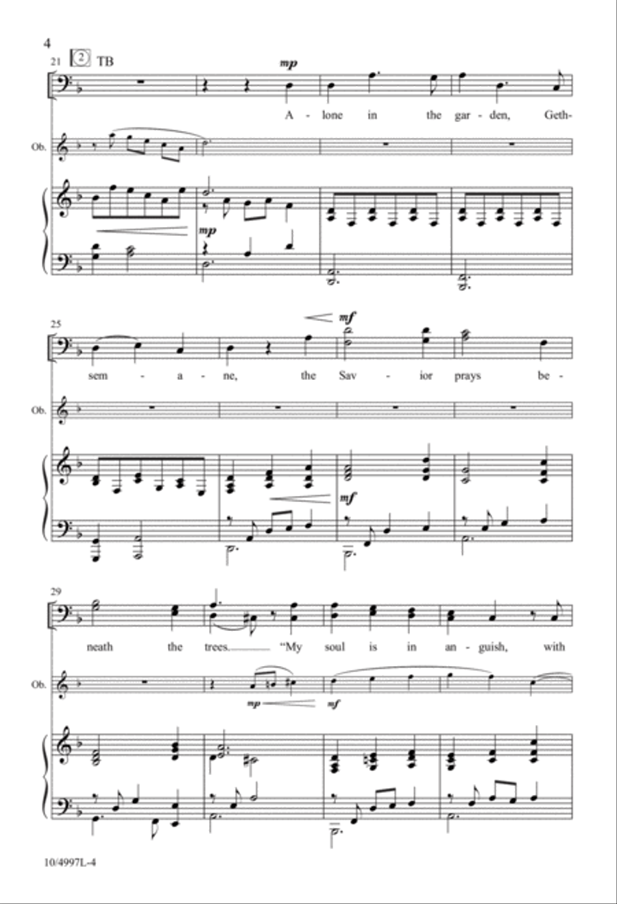 Alone in the Garden He Prays 4-Part scores gallery preview page 4