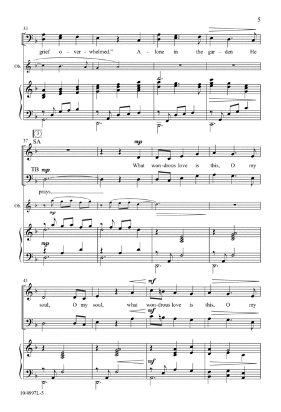 Alone in the Garden He Prays 4-Part scores gallery preview page 5