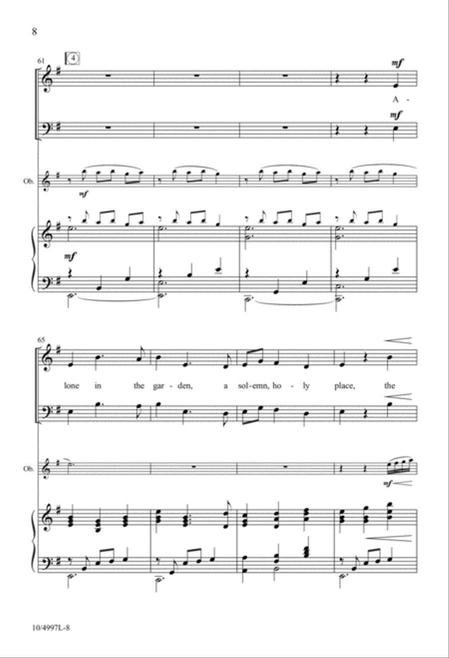 Alone in the Garden He Prays 4-Part scores gallery preview page 8