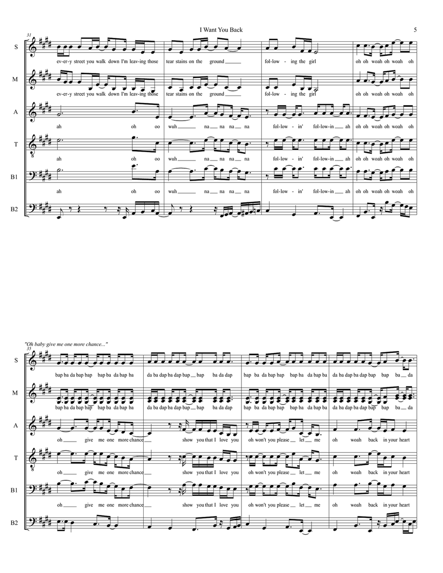 I Want You Back I Want You Back 4-Part scores gallery preview page 5
