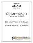 O Holy Night / Cantique de Noel for Medium-Low Voice in Bb Major