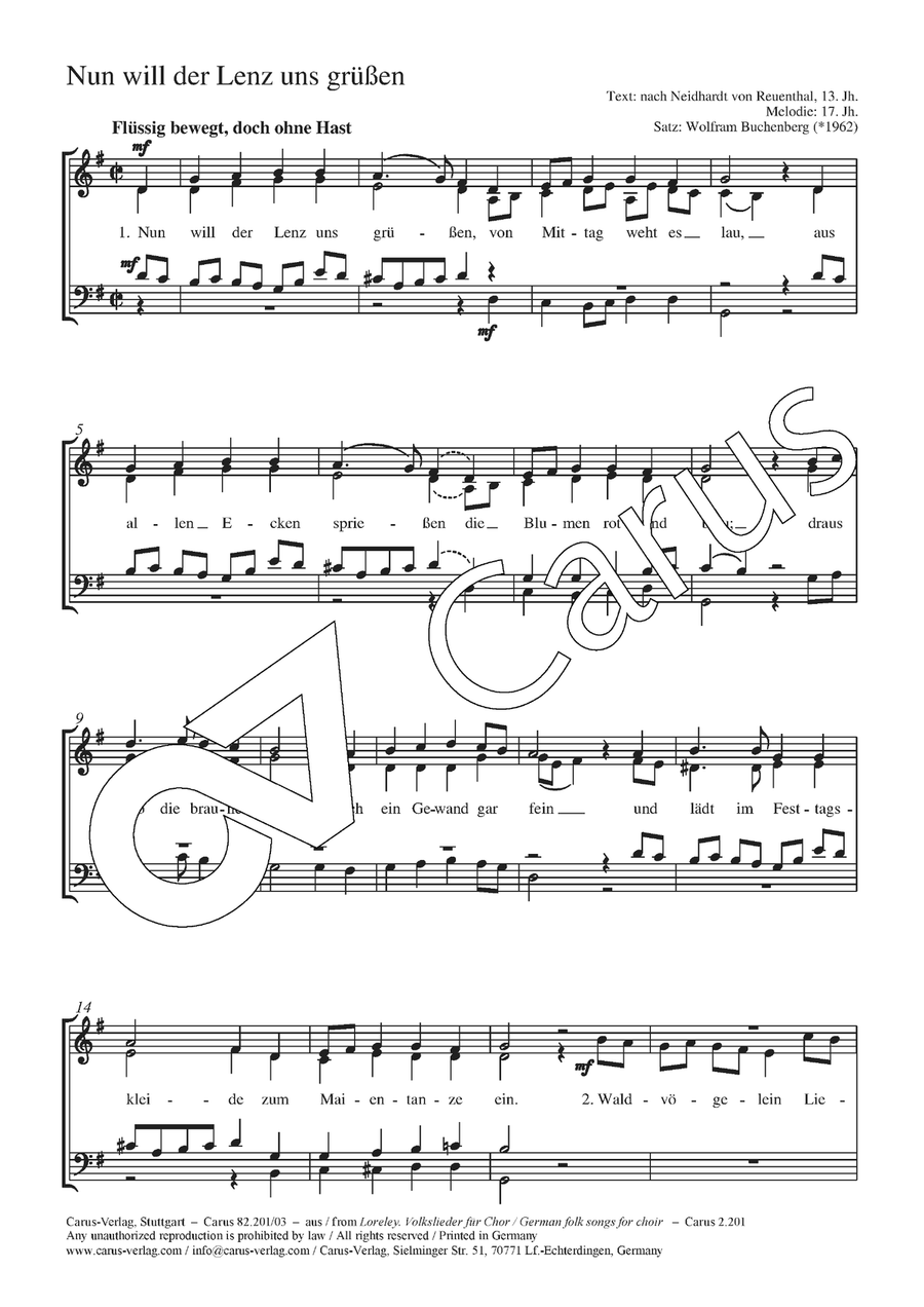 Nun will der Lenz uns gruessen 4-Part scores gallery preview page 2