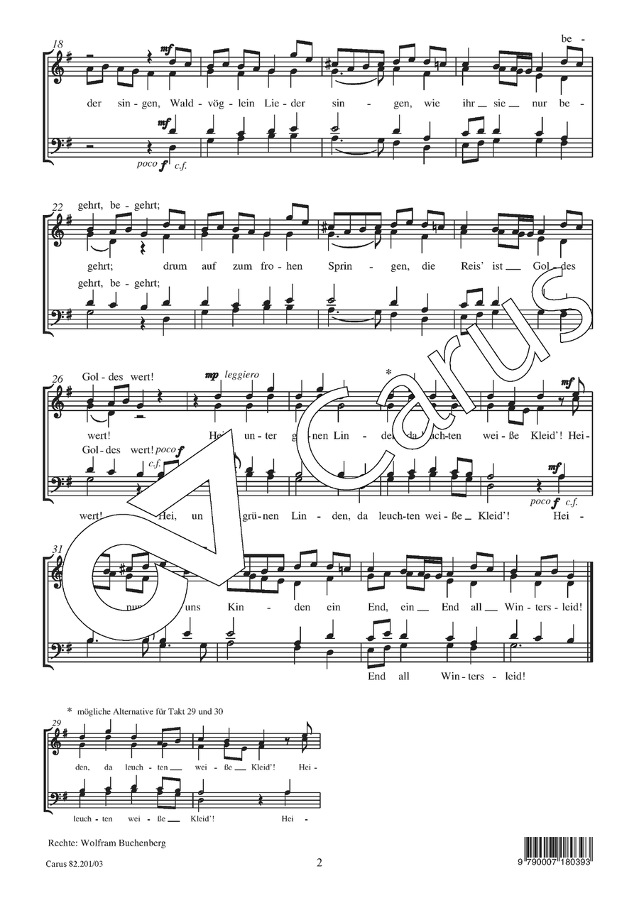 Nun will der Lenz uns gruessen 4-Part scores gallery preview page 3