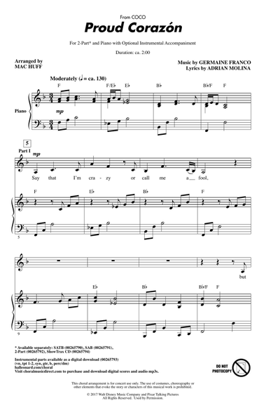 Proud Corazon (from Coco) (arr. Mac Huff)