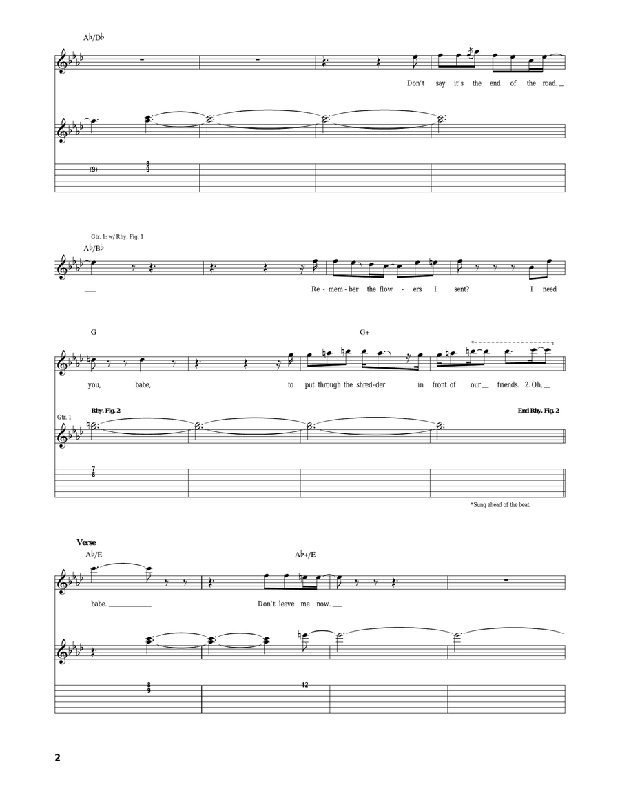 Don't Leave Me Now Don't Leave Me Now Acoustic Guitar scores gallery preview page 2