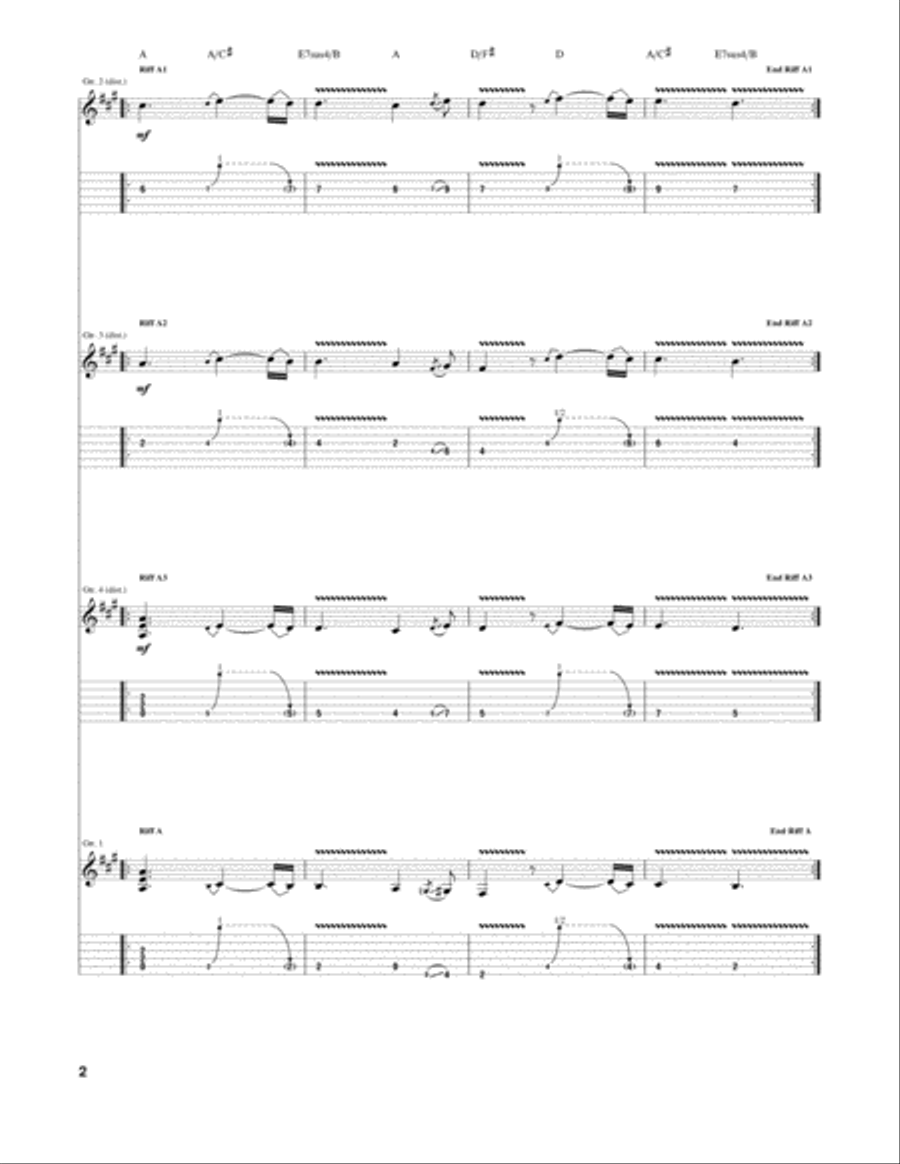 In The Flesh? Electric Guitar scores gallery preview page 2