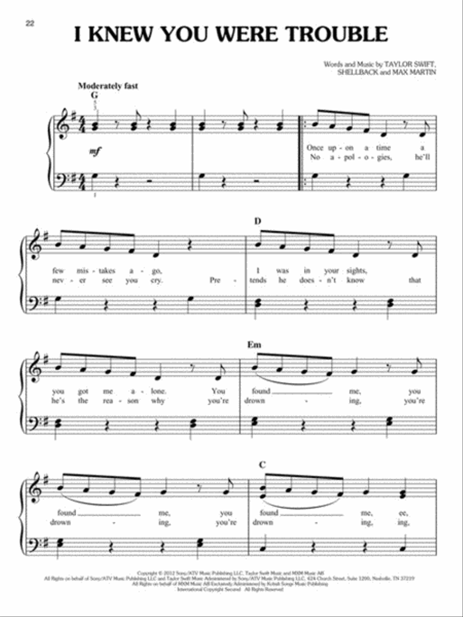 Taylor Swift - Easy Piano Anthology Easy Piano scores gallery preview page 5