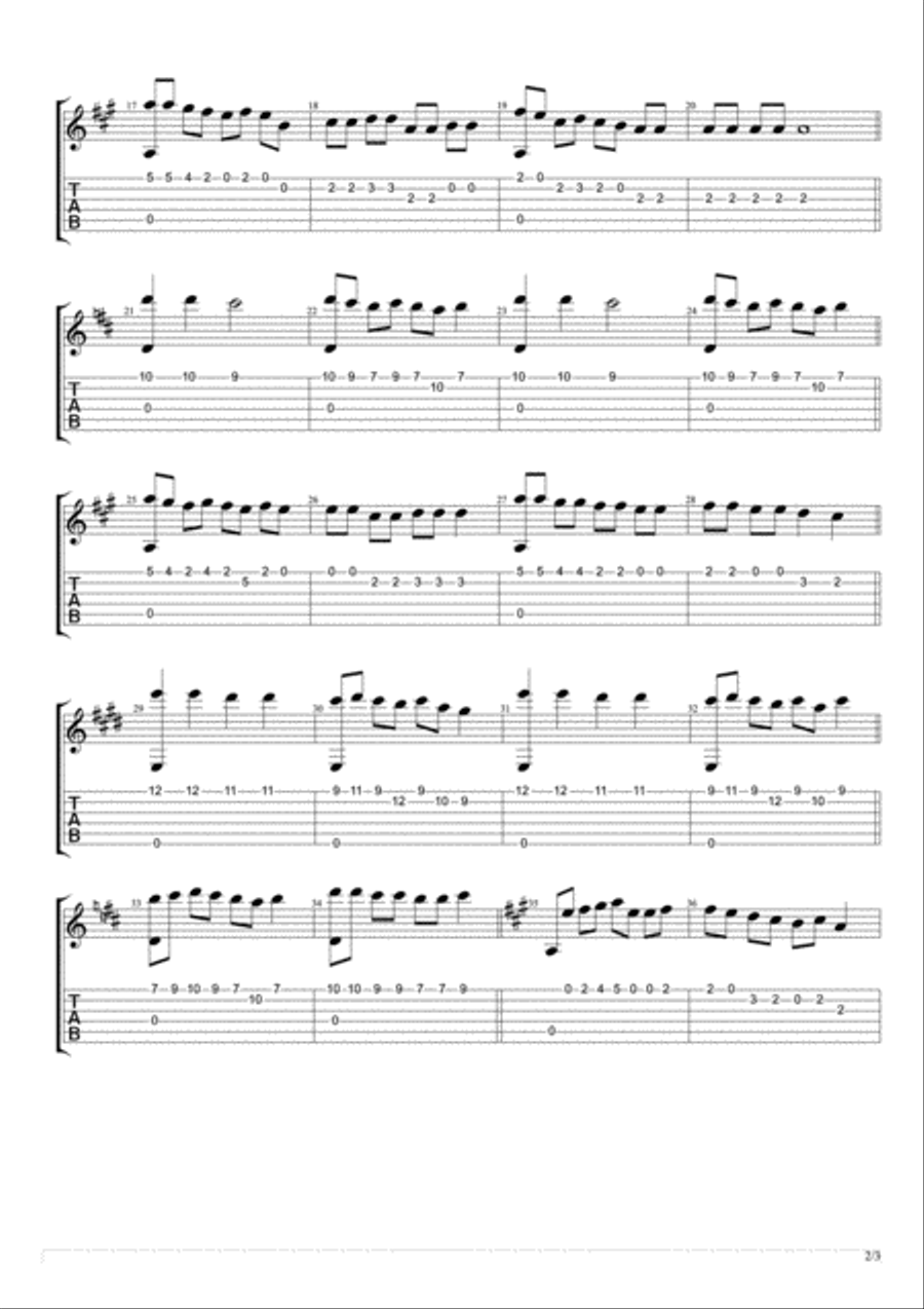 Warm Sea (Solo Fingerstyle Guitar) Classical Guitar scores gallery preview page 2