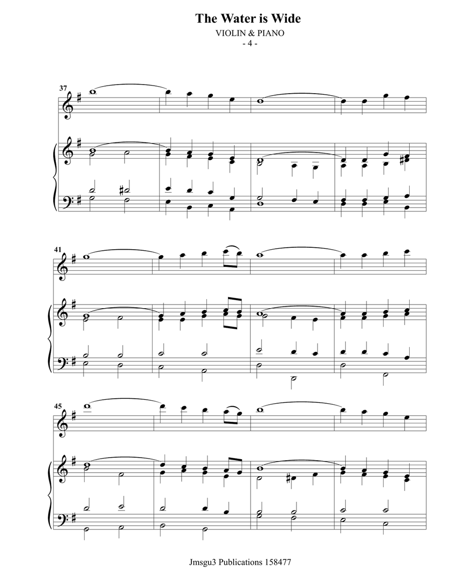 The Water is Wide for Violin & Piano Violin Solo scores gallery preview page 4