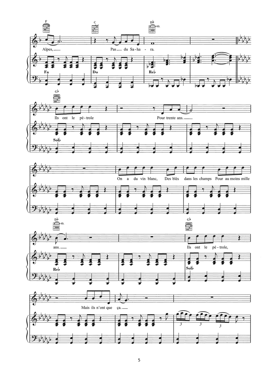 Ils Ont Le Petrole Mais C'est Tout Piano, Vocal scores gallery preview page 5