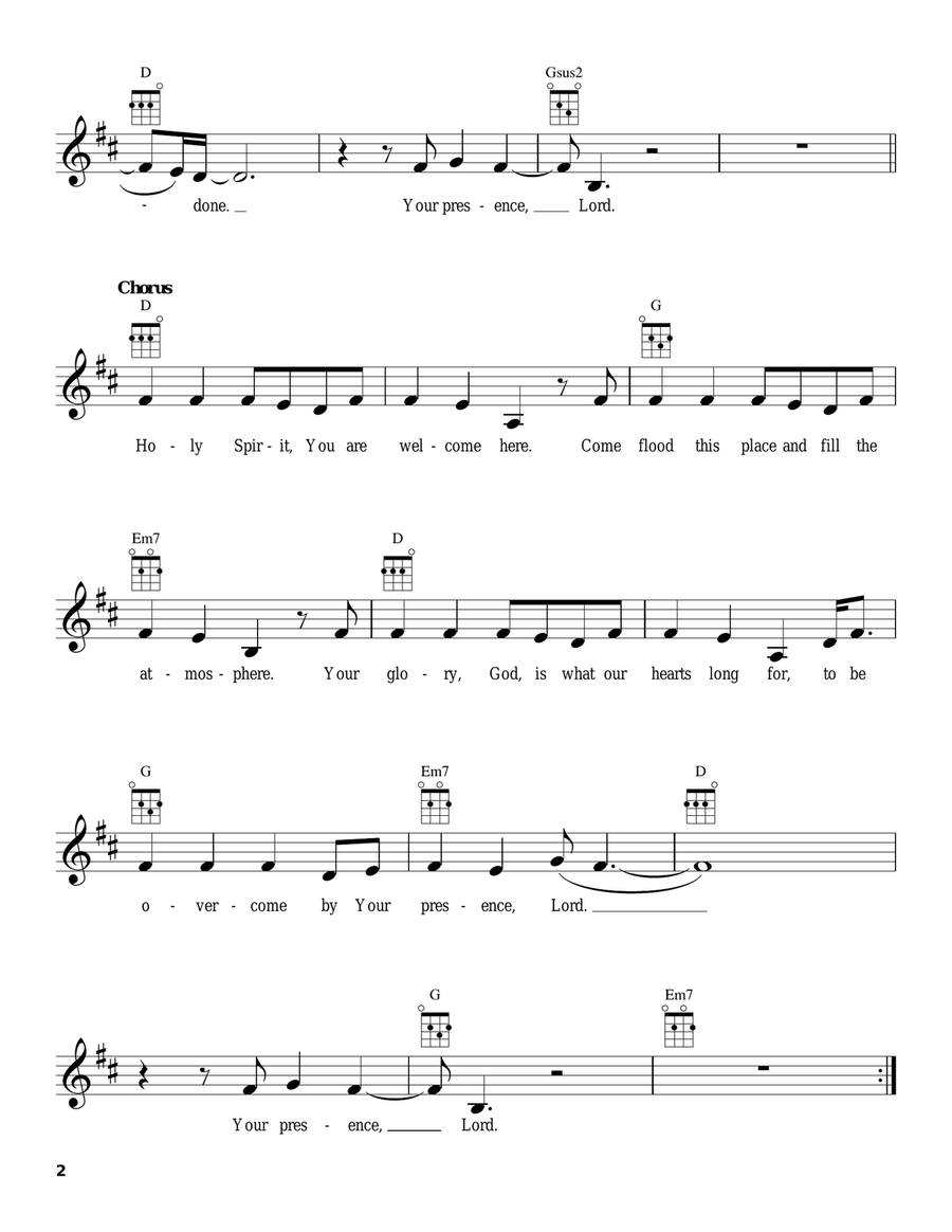 Holy Spirit Holy Spirit Ukulele scores gallery preview page 2