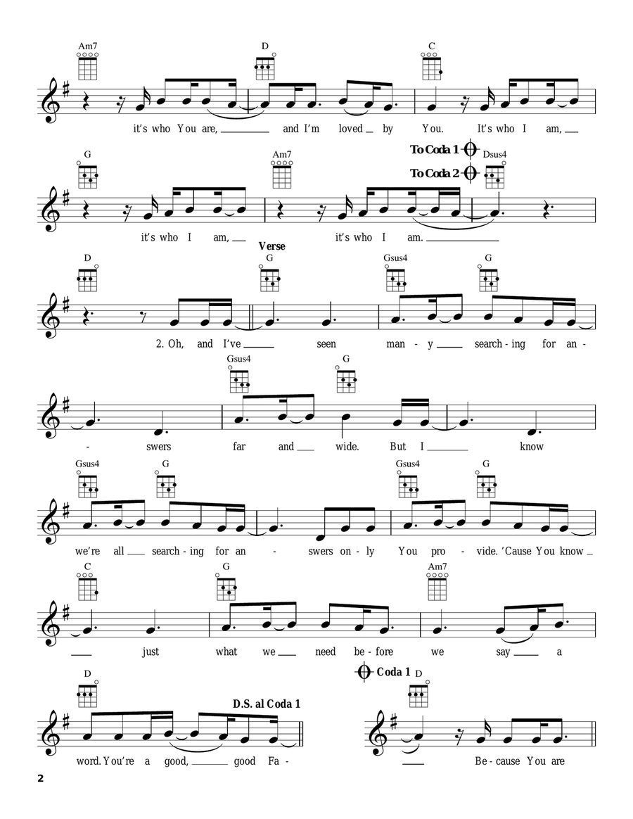Good Good Father Good Good Father Ukulele scores gallery preview page 2