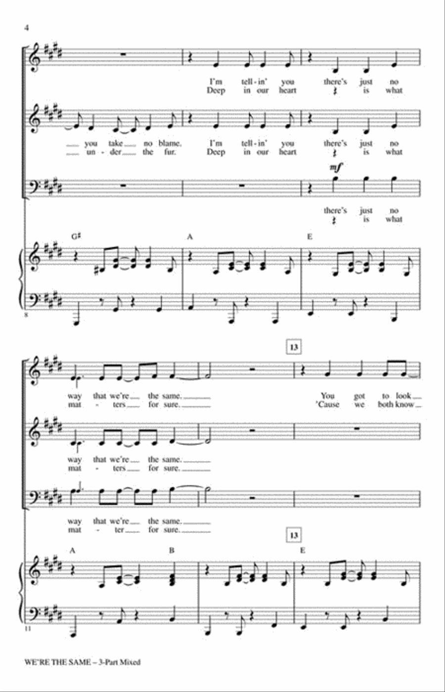 We're the Same (Sisi Ni Sawa) Choir scores gallery preview page 3