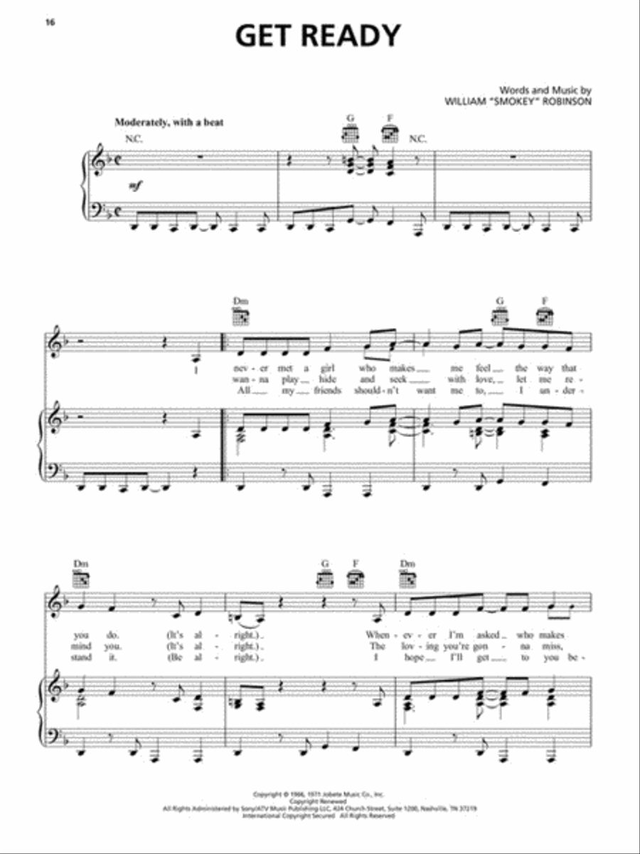 Smokey Robinson – Sheet Music Collection Piano, Vocal, Guitar scores gallery preview page 4