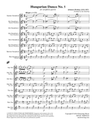Hungarian Dance No. 5 (for Saxophone Quartet) Saxophone Quartet scores gallery preview page 5