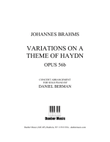 Brahms: Variations on a Theme of Haydn, opus 56b arr. Berman