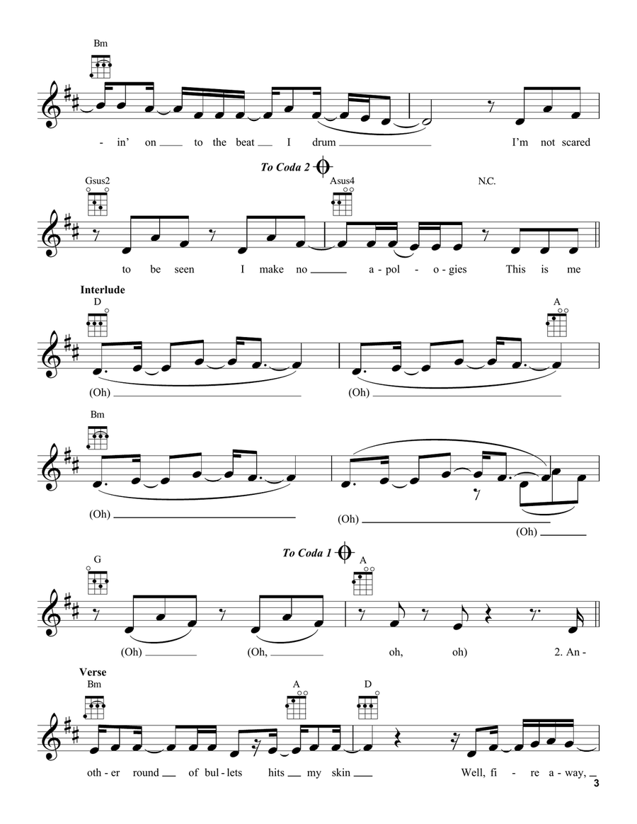 This Is Me (from The Greatest Showman) Ukulele scores gallery preview page 3