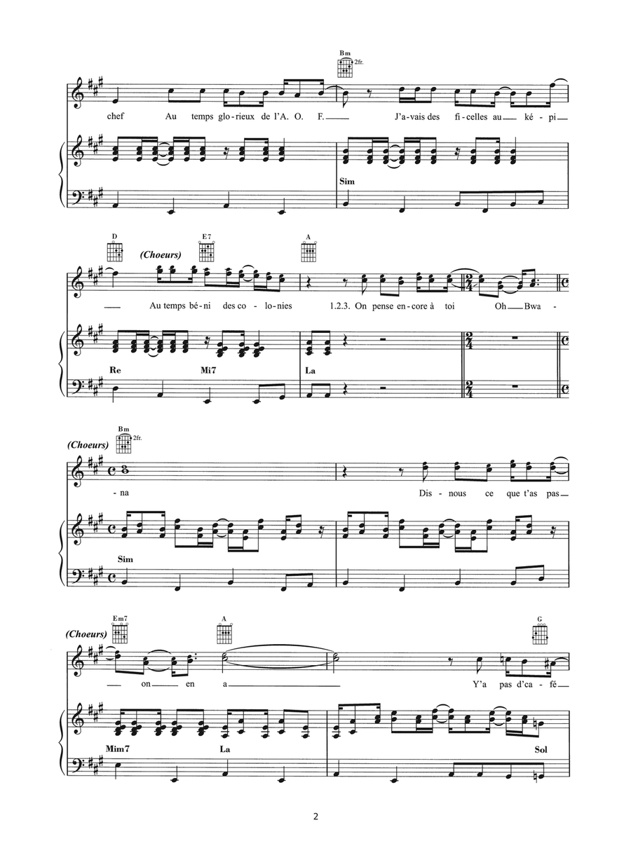 Le Temps Des Colonies Le Temps Des Colonies Piano, Vocal scores gallery preview page 2