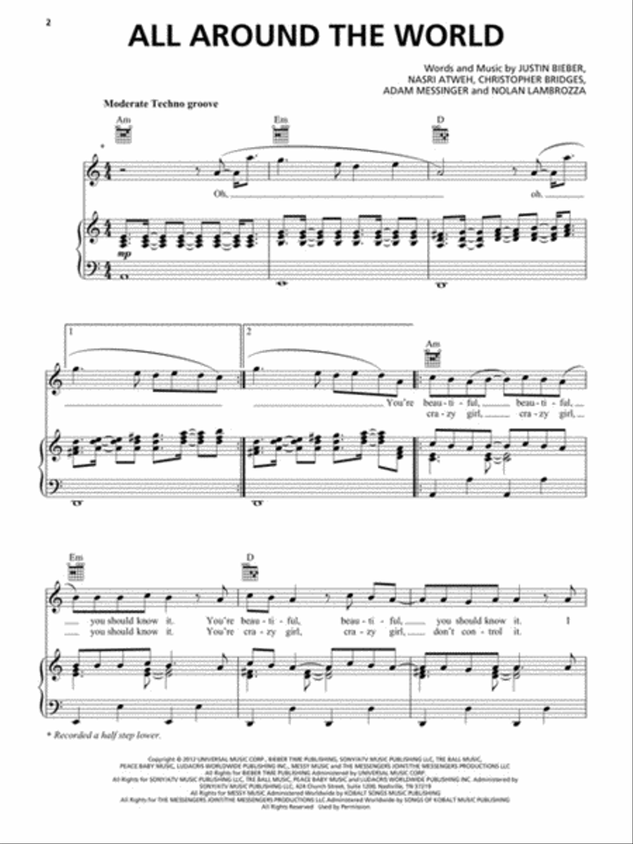 Justin Bieber – Sheet Music Collection Piano, Vocal, Guitar scores gallery preview page 3