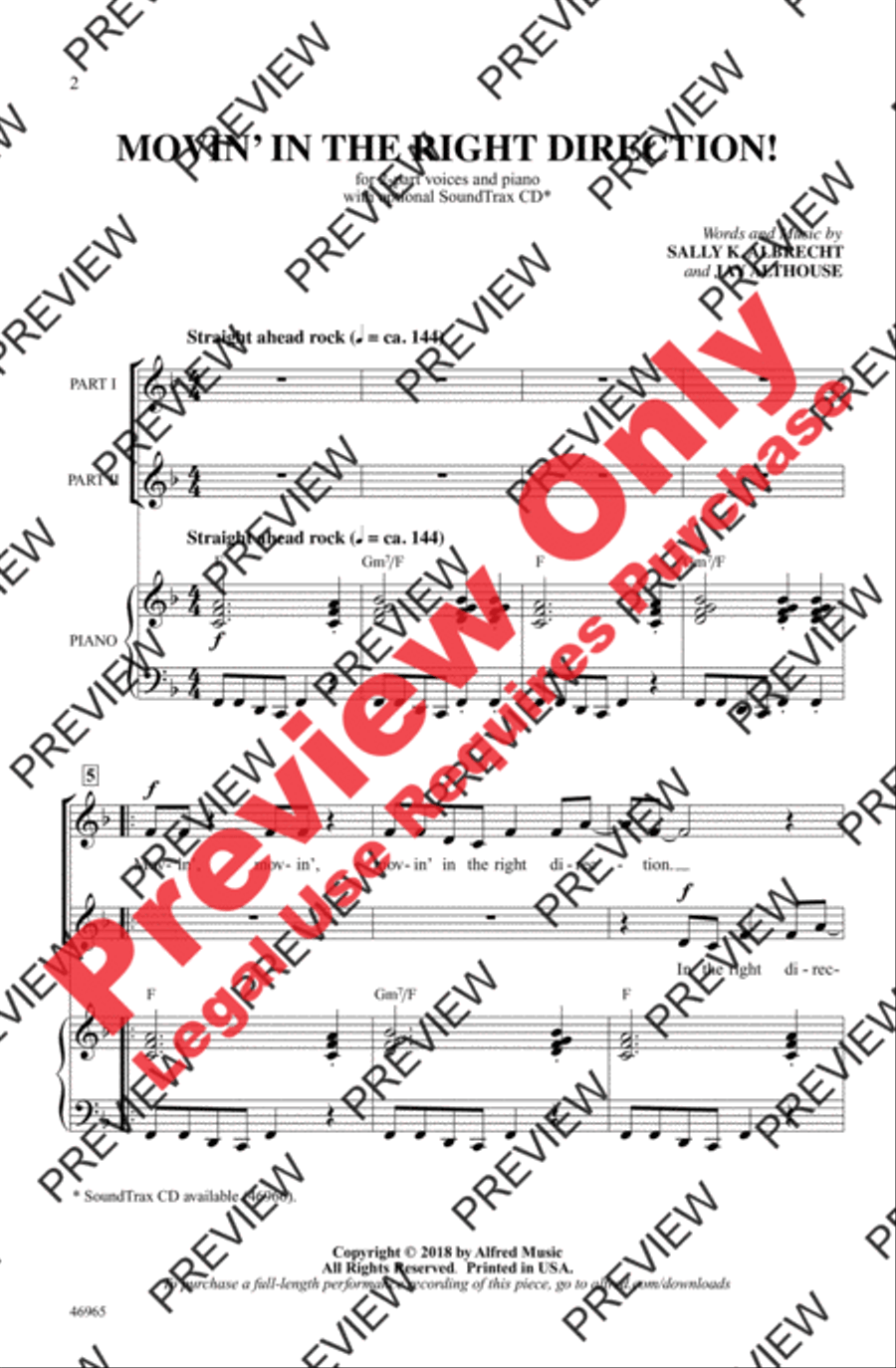 Movin' in the Right Direction! 2-Part scores gallery preview page 2