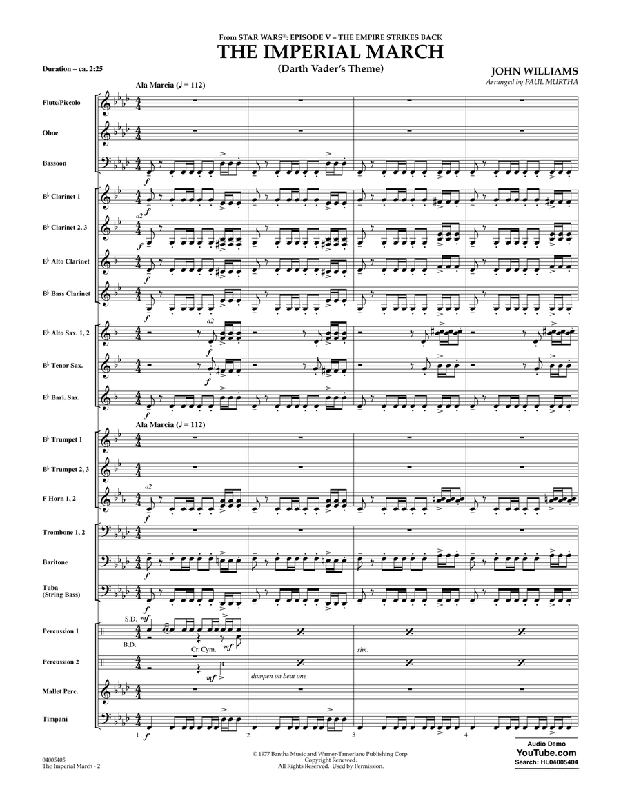 The Imperial March (Darth Vader's Theme) - Conductor Score (Full Score) Concert Band scores gallery preview page 2