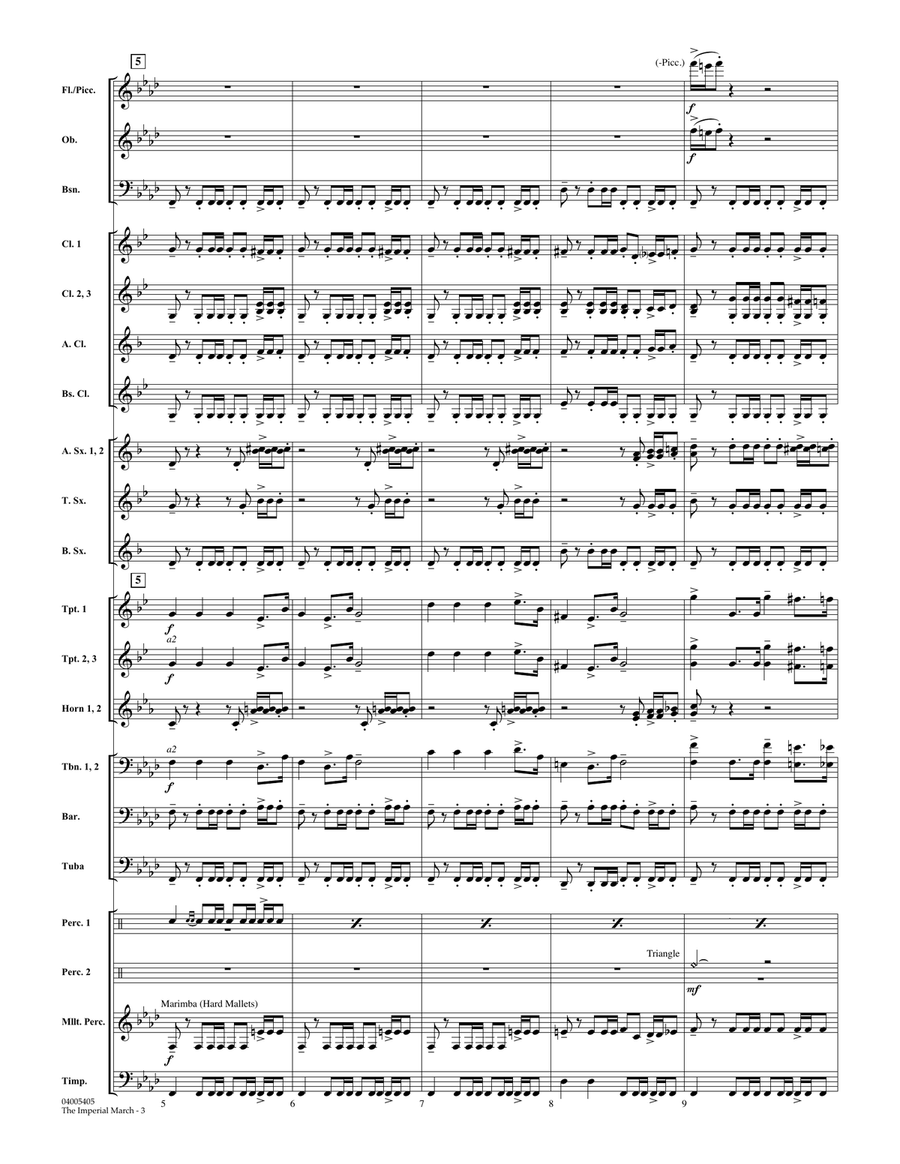 The Imperial March (Darth Vader's Theme) - Conductor Score (Full Score) Concert Band scores gallery preview page 3