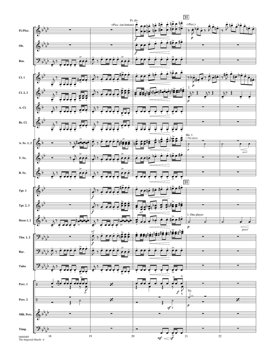 The Imperial March (Darth Vader's Theme) - Conductor Score (Full Score) Concert Band scores gallery preview page 6