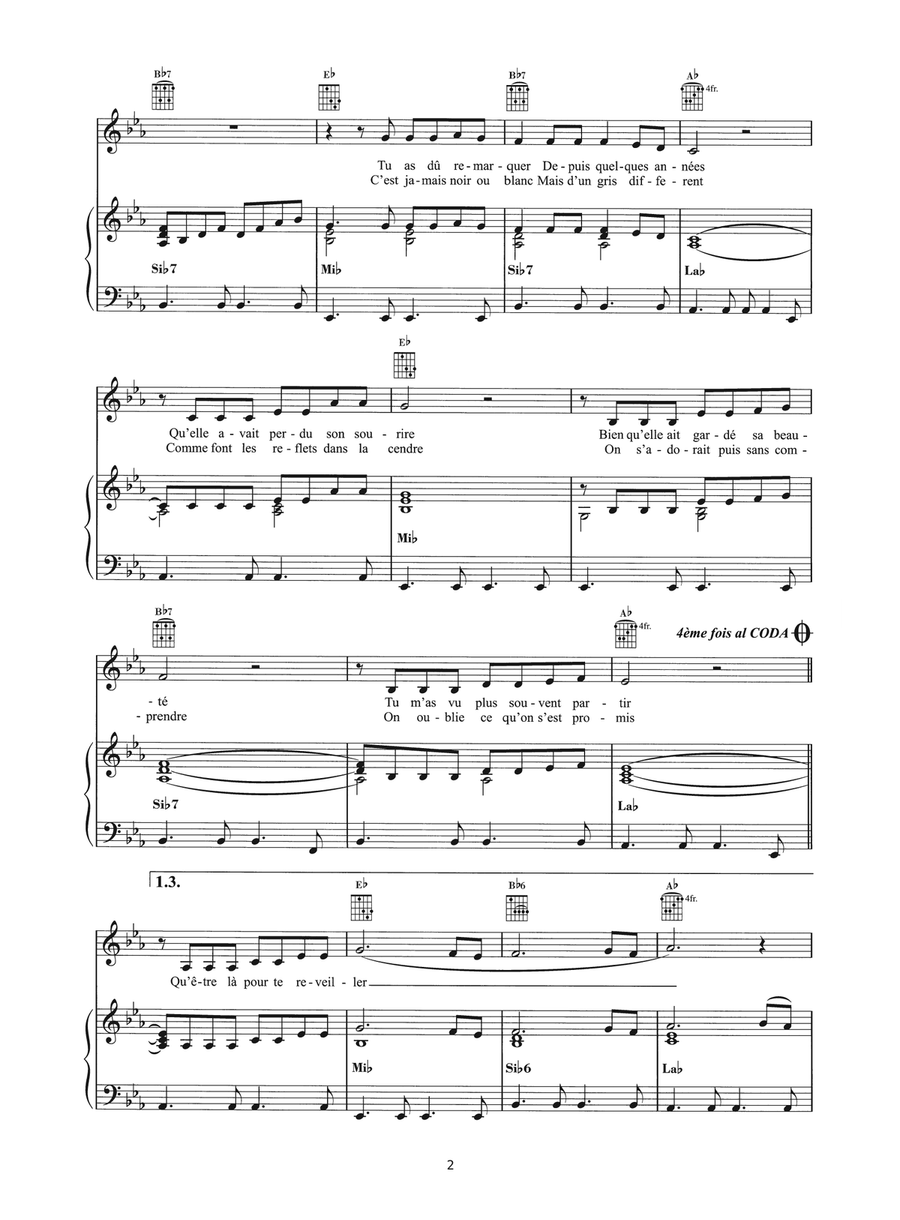Mon Fils Mon Fils Piano, Vocal scores gallery preview page 2