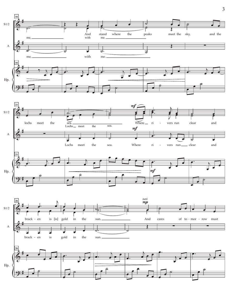 Where Fancy is Free (Come by the Hills) SSA scores gallery preview page 3