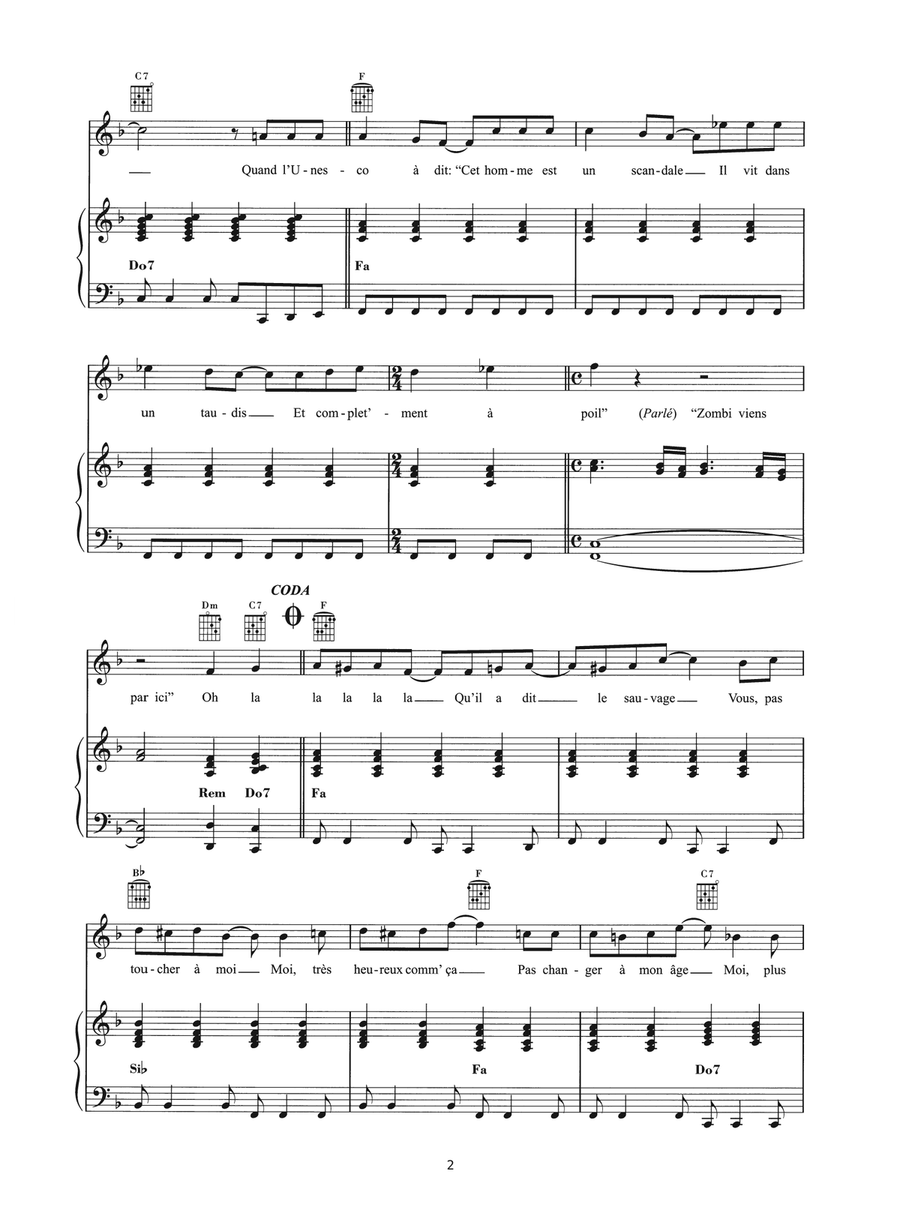 Zombie Dupont Zombie Dupont Piano, Vocal scores gallery preview page 2