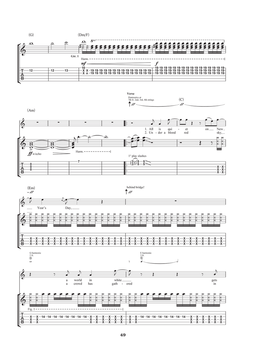 New Year's Day New Year's Day Acoustic Guitar scores gallery preview page 2